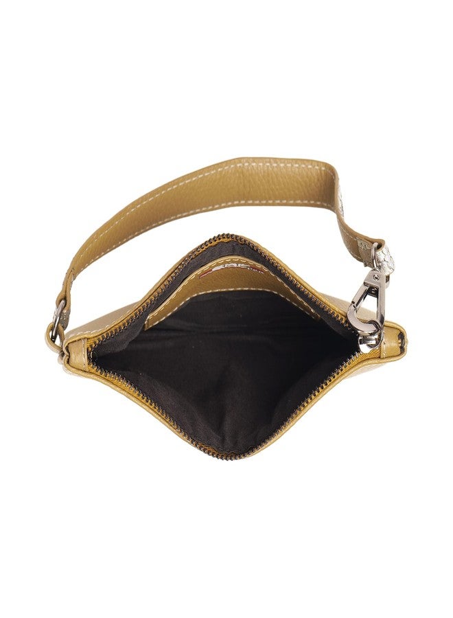 PERF Genuine Leather Wristlet Pouch for Women | Compact Handheld Clutch with Textured Accent & Detachable Strap | Premium Everyday Carry Organizer (OLV/SLV) - Image 4